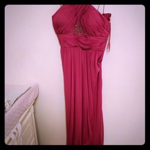 Long hot pink dress